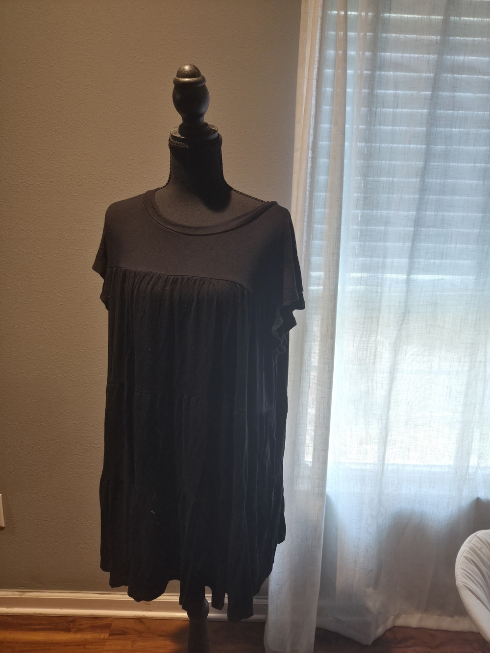 Black Mini Dress with Flutter Sleeves